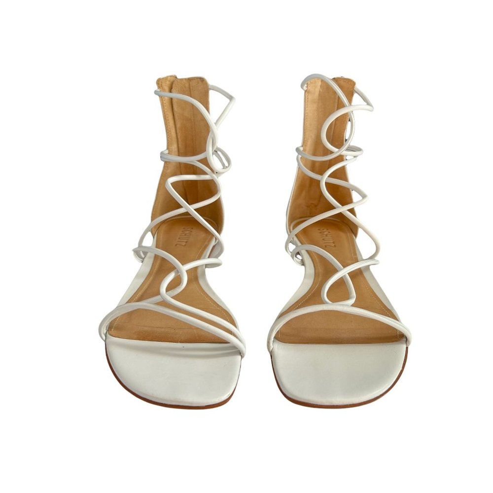 Schutz Fabia White Leather Gladiator Sandal Back Zip Size 9B - Picture 4 of 11